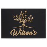 Black/Gold 12" x 18" Laserable Leatherette Wall Decor with Sawtooth Hanger