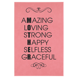 Pink 12" x 18" Laserable Leatherette Wall Decor with Sawtooth Hanger