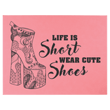 Pink 16" x 20" Laserable Leatherette Wall Decor with Sawtooth Hanger