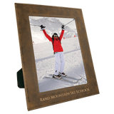 Rustic/Gold 8" x 10" Laserable Leatherette Photo Frame