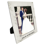 White Marble 8" x 10" Laserable Leatherette Photo Frame