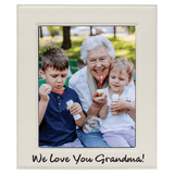 White 8" x 10" Laserable Leatherette Photo Frame