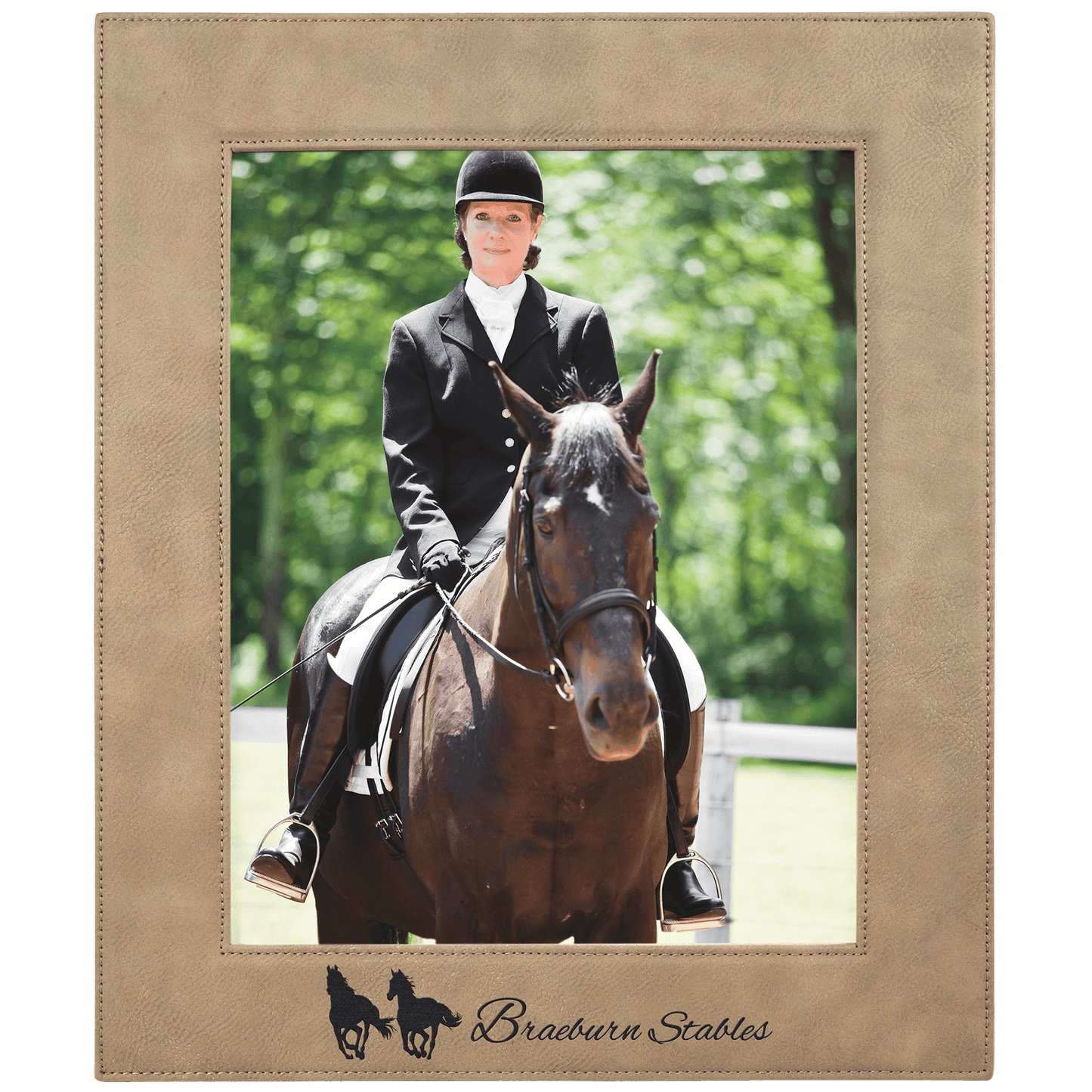 Light Brown 8" x 10" Laserable Leatherette Photo Frame