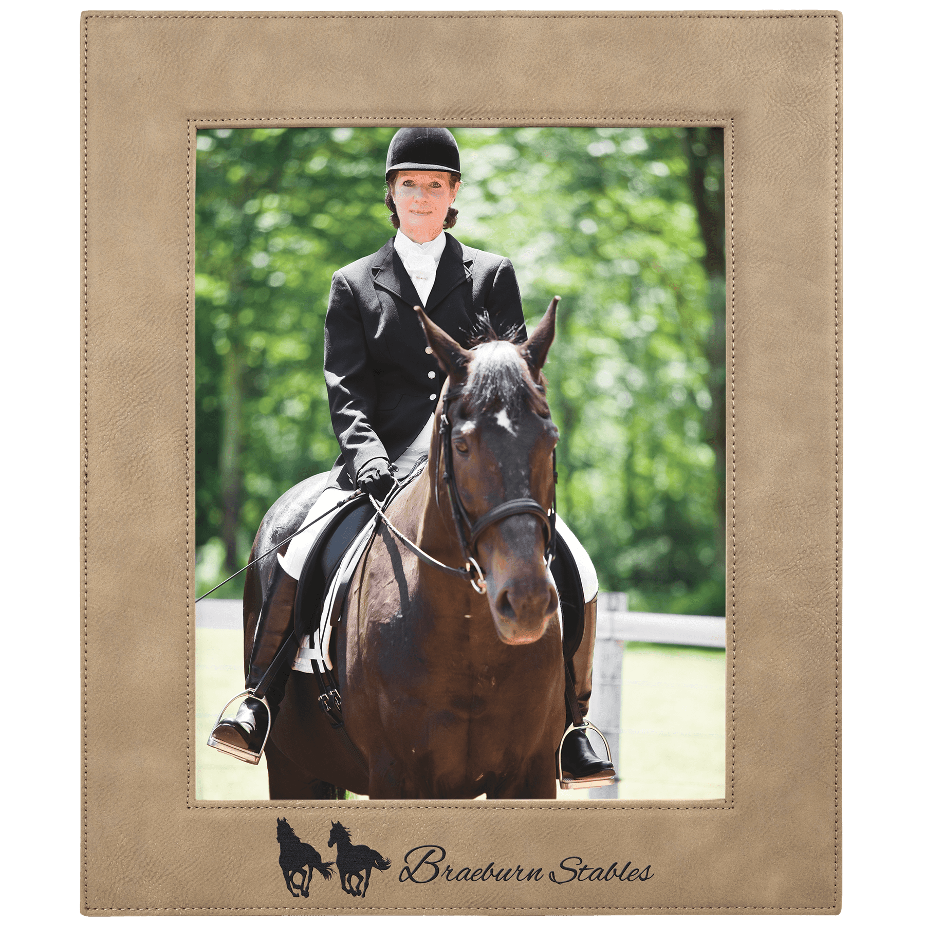 Light Brown 8" x 10" Laserable Leatherette Photo Frame