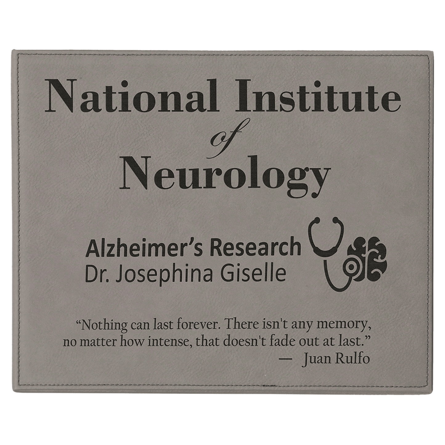 Gray 9" x 12" Laserable Leatherette Plaque
