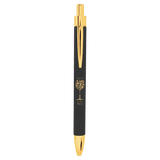Black/Gold Laserable Leatherette Pen