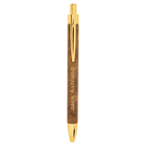 Rustic/Gold Laserable Leatherette Pen