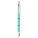 Teal Laserable Leatherette Pen