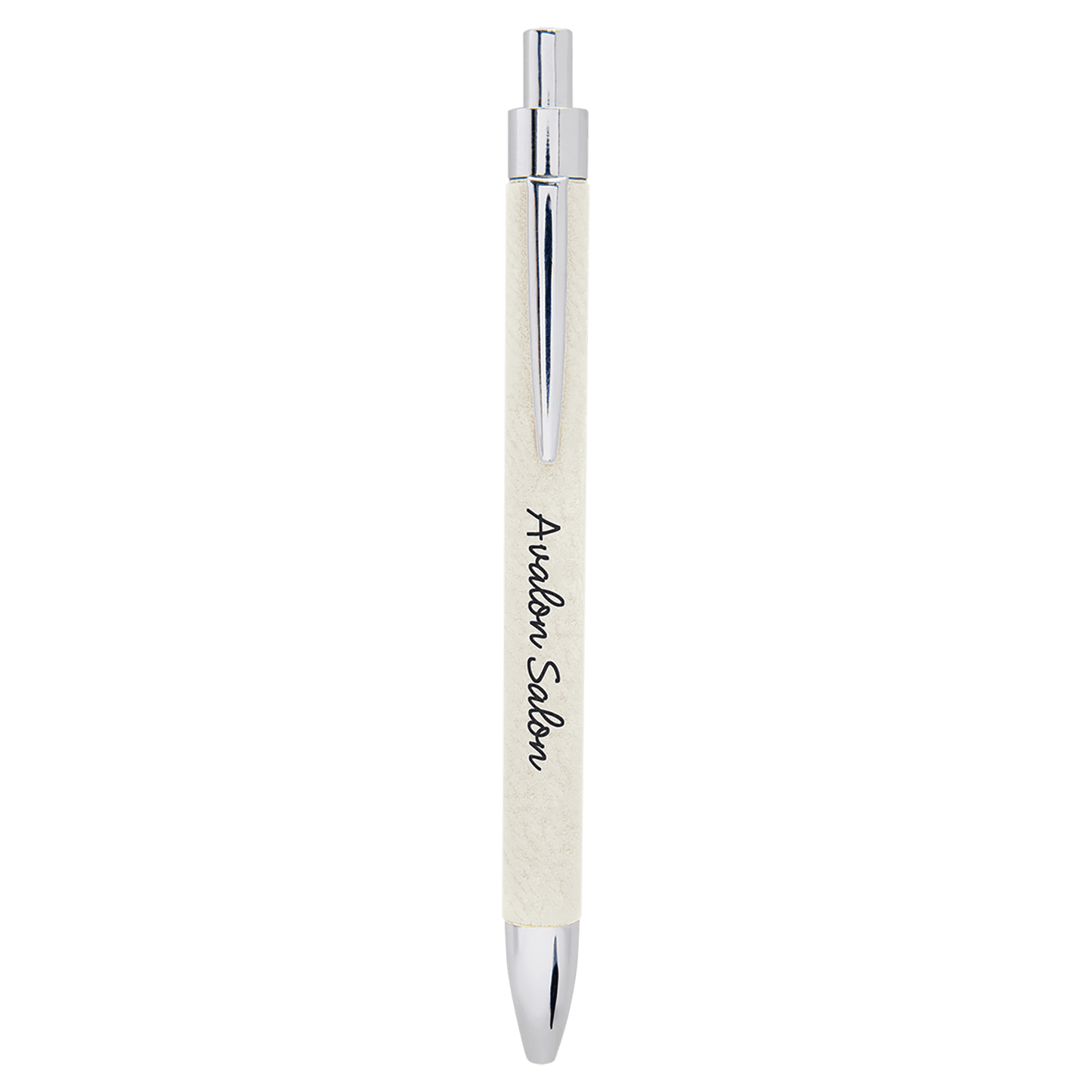 White Laserable Leatherette Pen