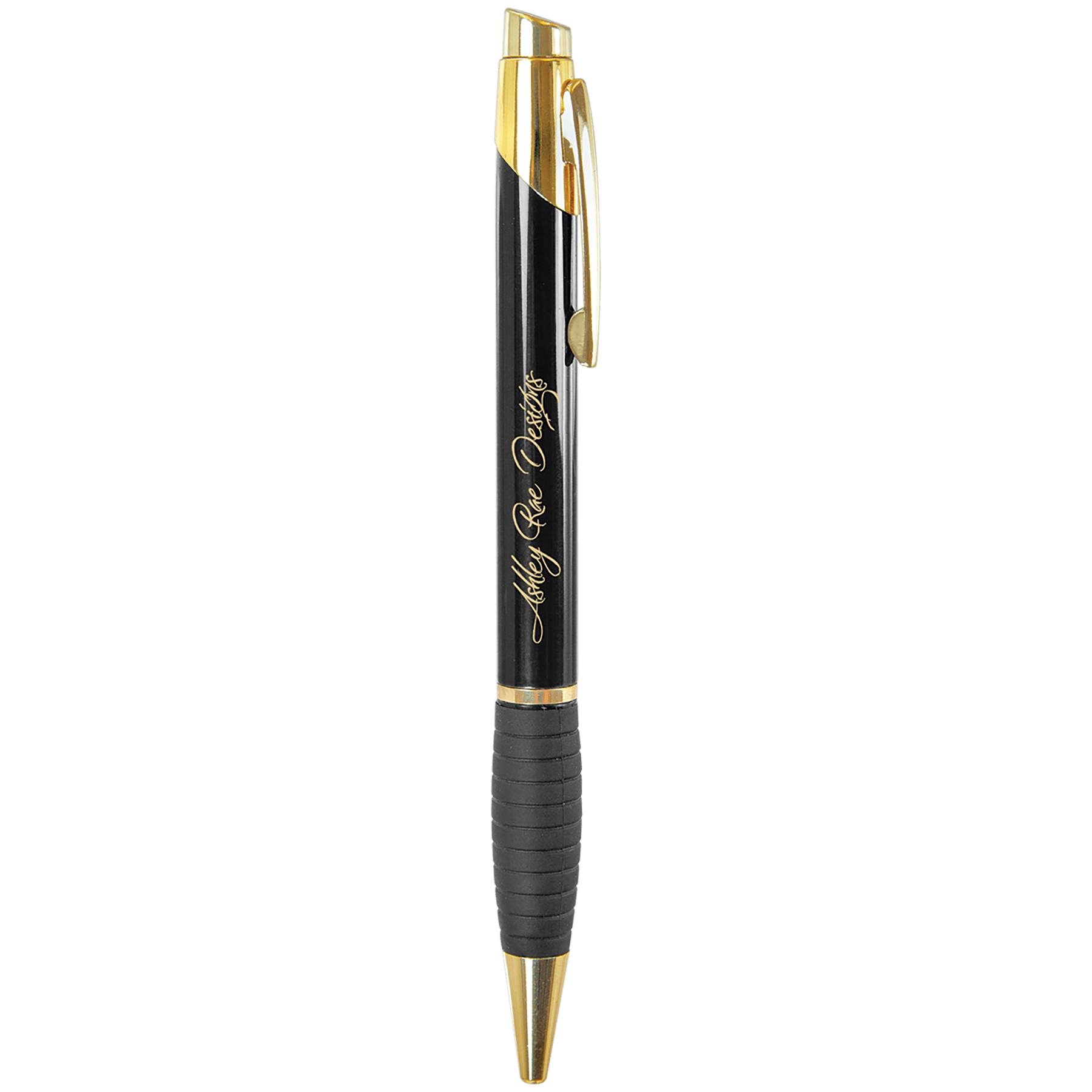 Black Brass Gloss Ballpoint Pen with Gripper