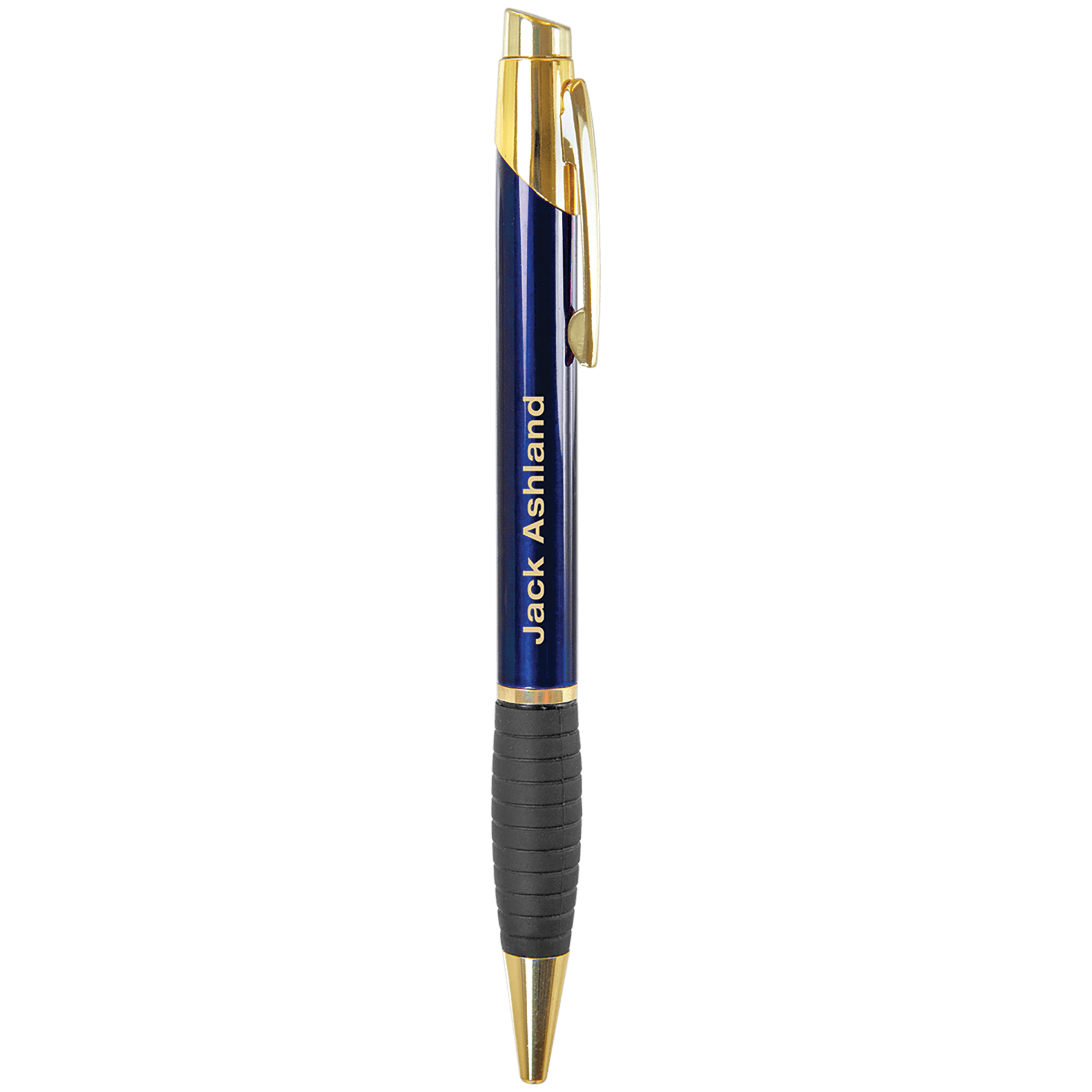 Blue Brass Gloss Ballpoint Pen with Gripper