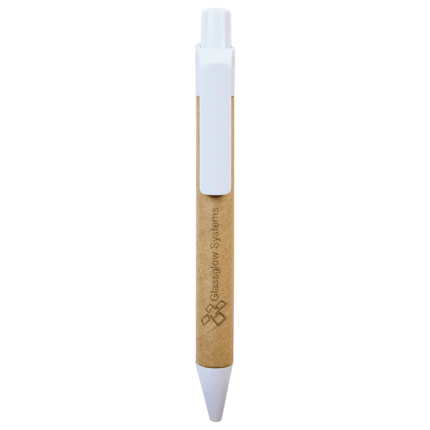 White Recycled Paper Pen with Trim