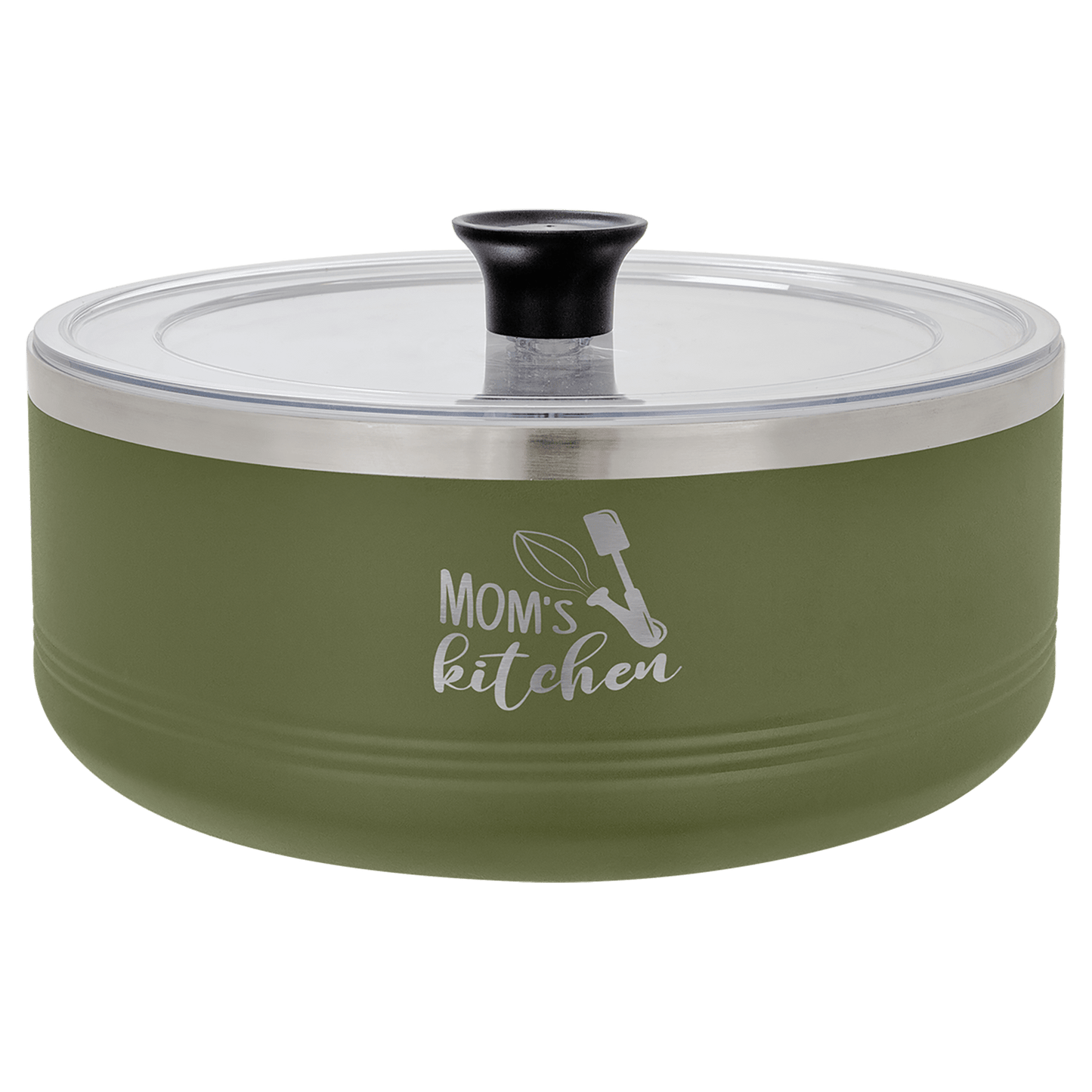 Olive Green Polar Camel 3 Quart Serving Bowl with Lid