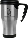 Silver Laserable Stainless Steel 14 oz. Travel Mug with Handle