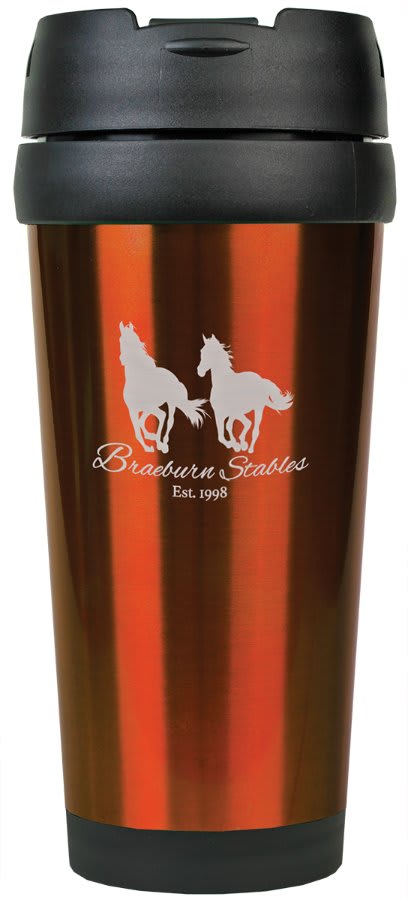 Orange Laserable Stainless Steel 16 oz. Travel Mug without Handle