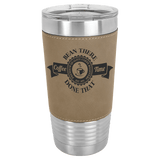 Light Brown Laserable Leatherette Tumbler with Clear Polar Camel 20 oz. Lid