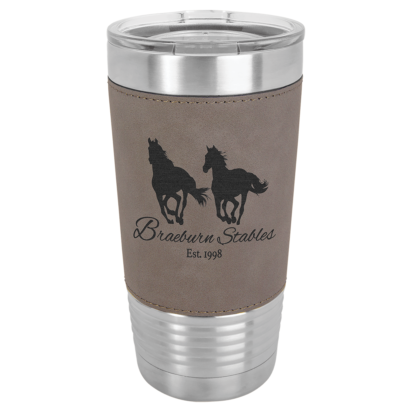 Gray Polar Camel 20 oz. Leatherette Tumbler with Slider Lid