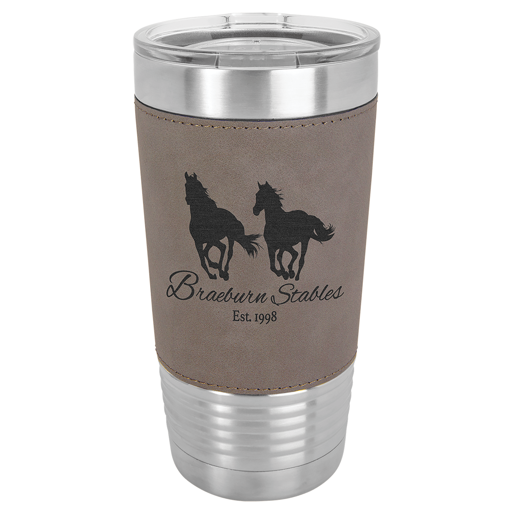 Gray Polar Camel 20 oz. Leatherette Tumbler with Slider Lid