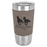 Gray Laserable Leatherette Tumbler with Clear Polar Camel 20 oz. Lid