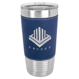 Blue/Silver Laserable Leatherette Tumbler with Clear Polar Camel 20 oz. Lid