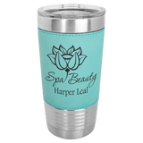 Teal Laserable Leatherette Tumbler with Clear Polar Camel 20 oz. Lid