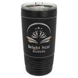 Black with Black/Silver Polar Camel 20 oz. Leatherette Tumbler with Slider Lid