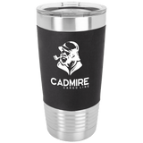 Black/White Tumbler with Silicone Grip and Clear Polar Camel 20 oz. Lid