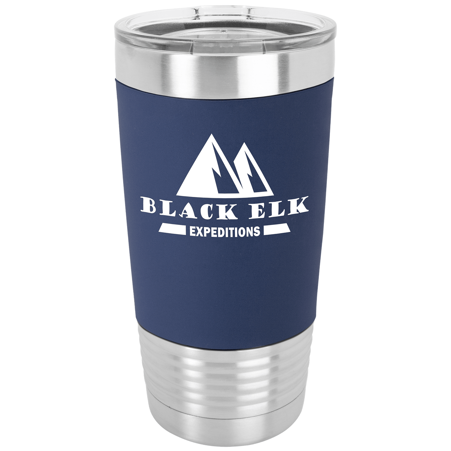 Navy Blue/White Polar Camel 20 oz. Tumbler with Silicone Grip and Clear Lid