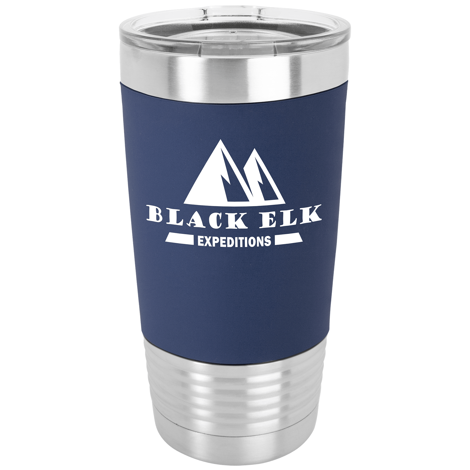 Navy Blue/White Polar Camel 20 oz. Tumbler with Silicone Grip and Clear Lid