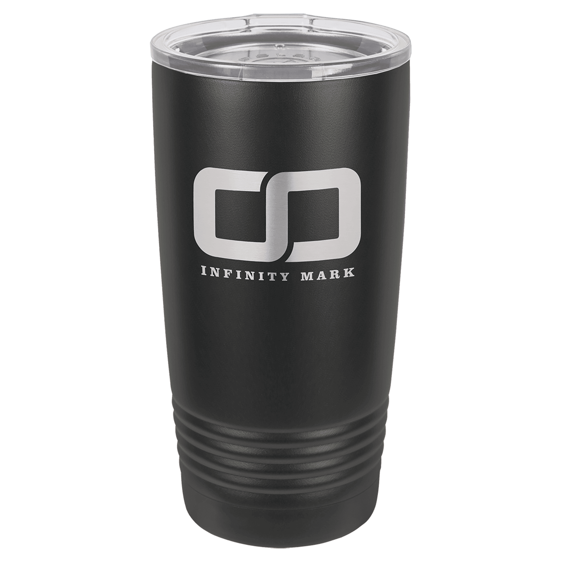 Polar Camel 20 oz. Full Black Ringneck Tumbler with Logo Lid