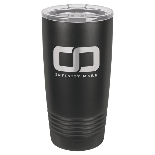 Polar Camel 20 oz. Full Black Ringneck Tumbler with Logo Lid