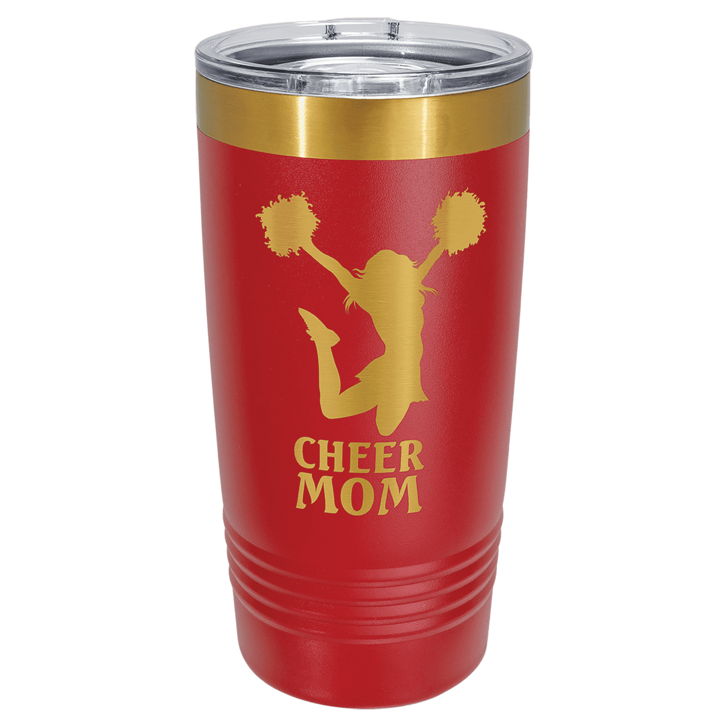 Polar Camel 20 oz. Red/Bright Gold ION-Plated Ringneck Tumbler with Slider Lid
