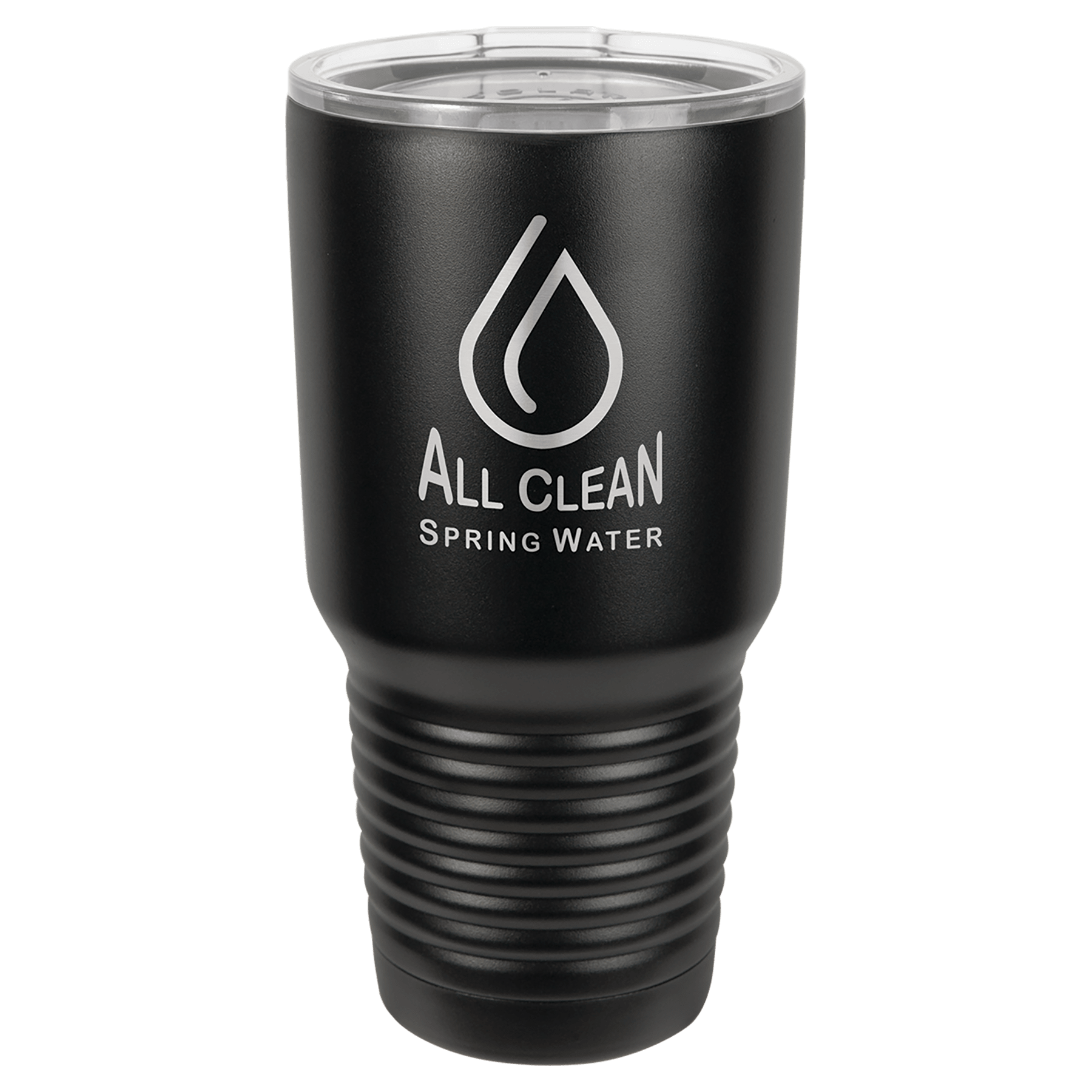 Polar Camel 30 oz. Full Black Ringneck Tumbler with Logo Lid