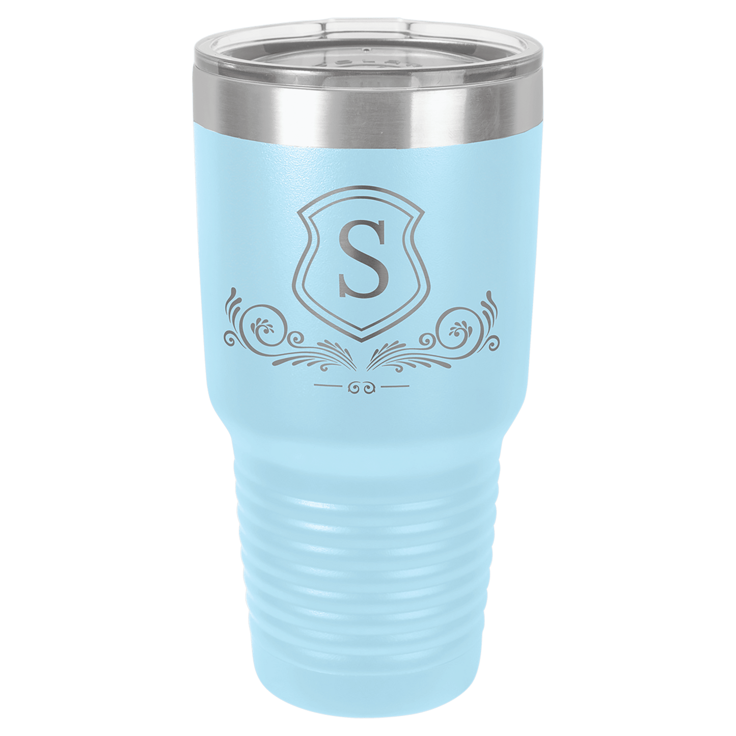 Light Blue Polar Camel 30 oz. Ringneck Tumbler with Logo Lid