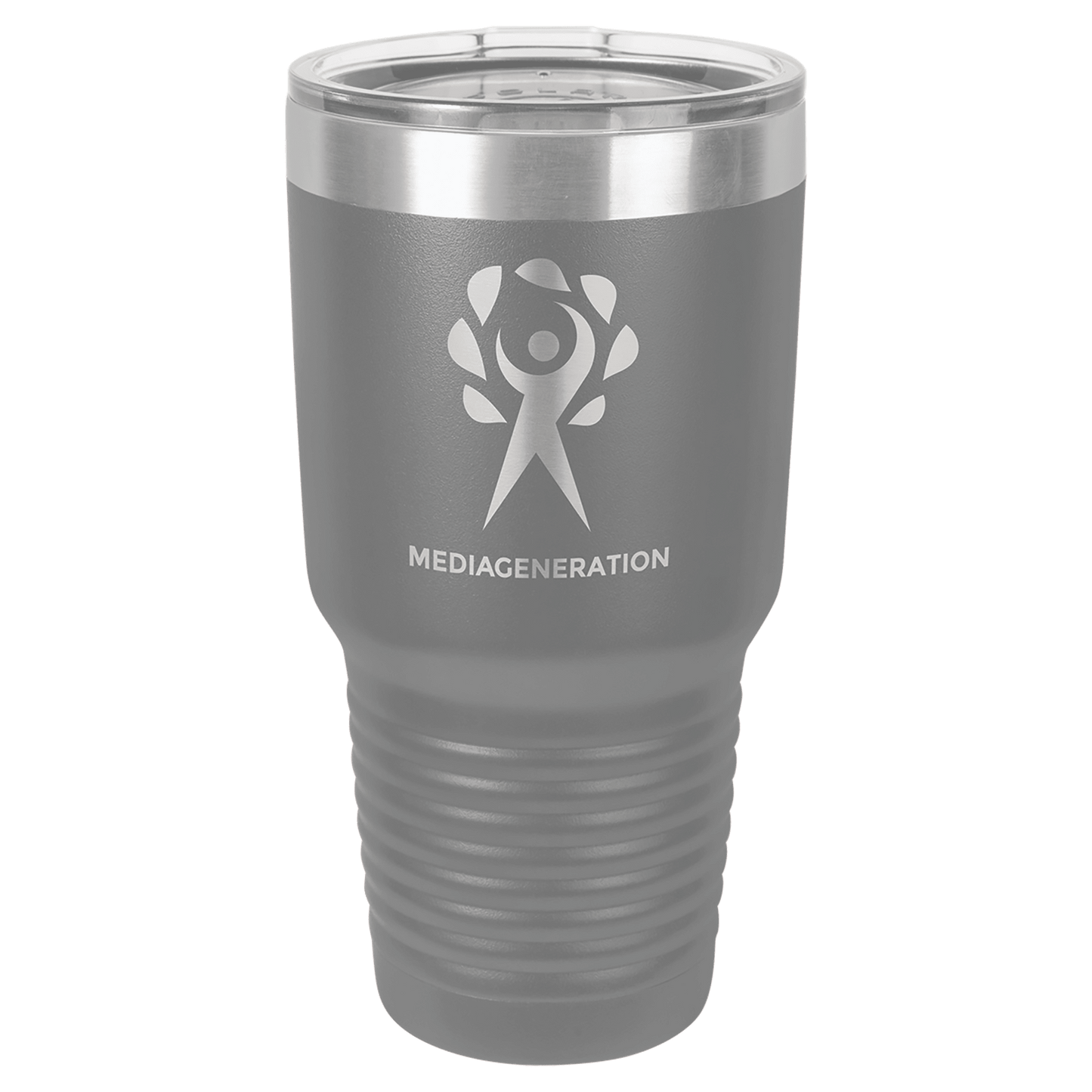 Polar Camel 30 oz. Dark Gray Vacuum Ringneck Tumbler with Logo Lid