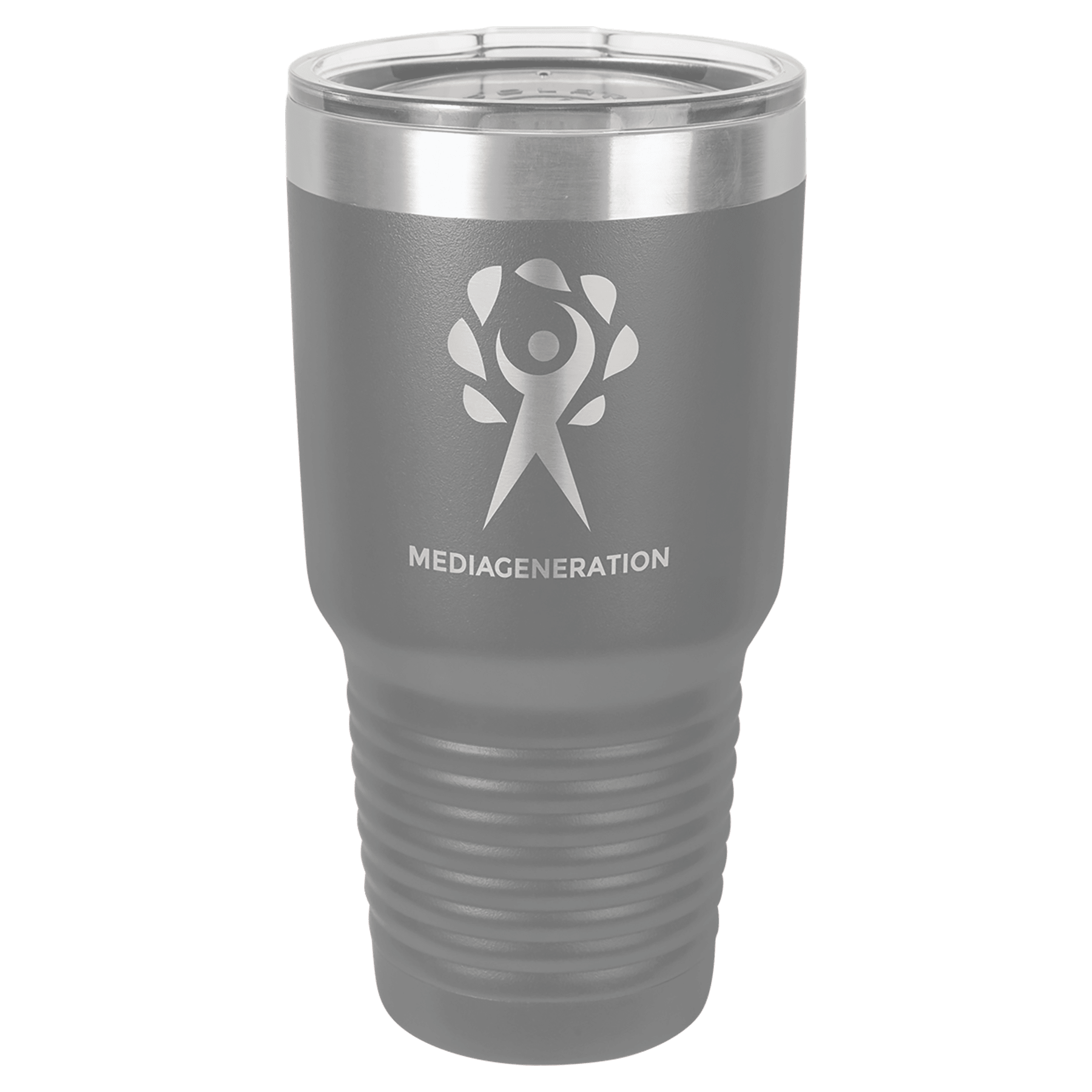 Polar Camel 30 oz. Dark Gray Vacuum Ringneck Tumbler with Logo Lid