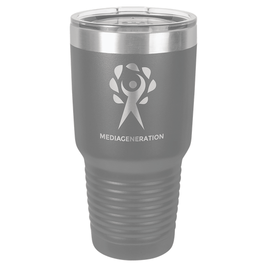 Polar Camel 30 oz. Dark Gray Vacuum Ringneck Tumbler with Logo Lid