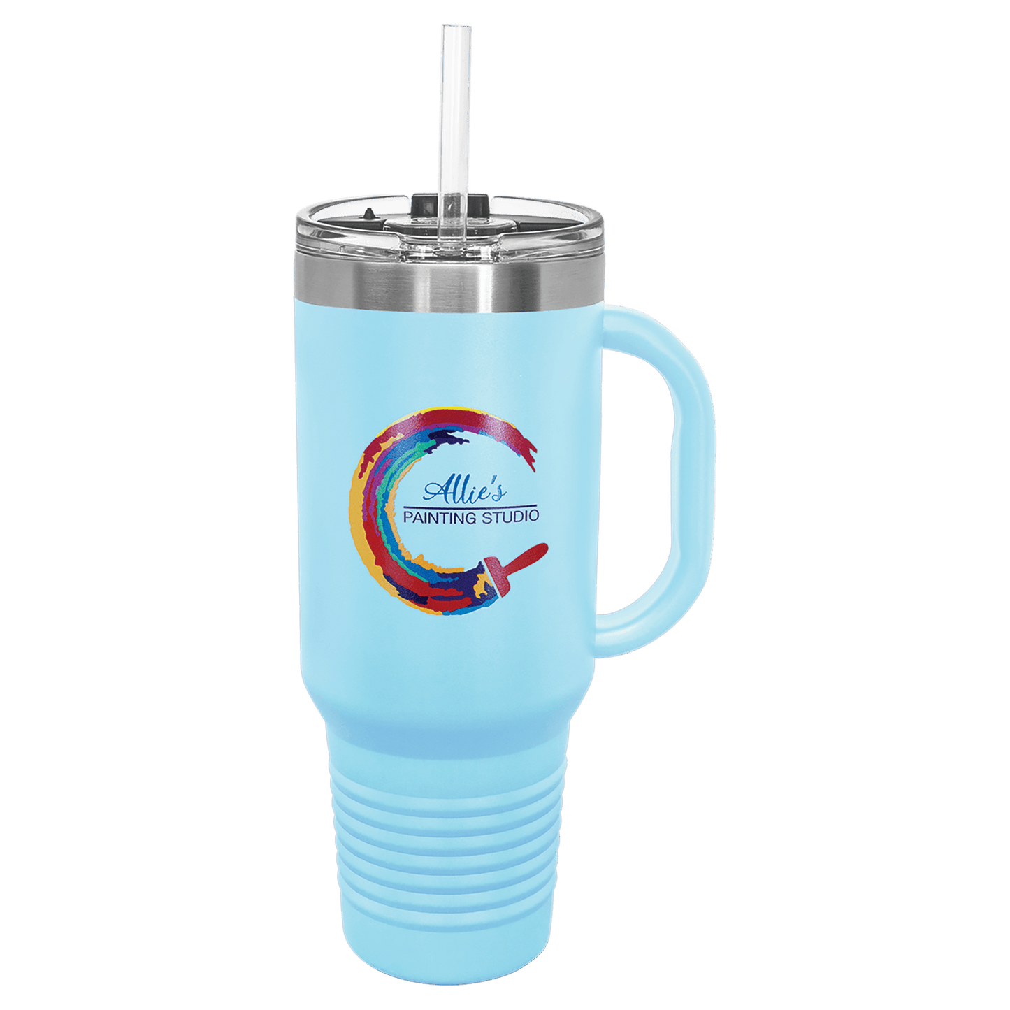 Light Blue Polar Camel 40 oz. Travel Mug with Snap Lid & Straw