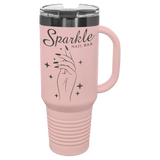 Blush/Ghost Black Polar Camel 40 oz. Travel Mug with Handle & Straw