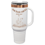 White/Rose Gold Polar Camel 40 oz. Travel Mug with Handle & Straw
