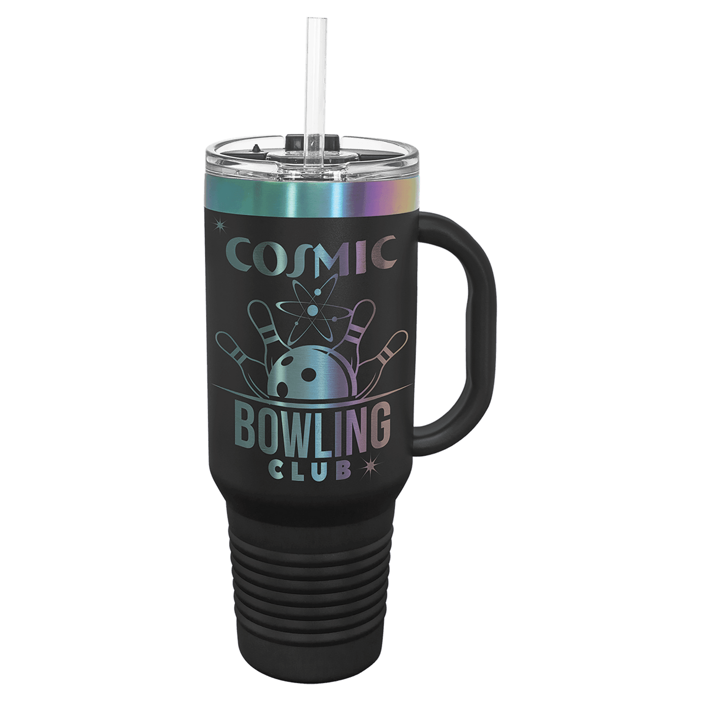 Black Polar Camel 40 oz./Prism Travel Mug with Handle & Straw