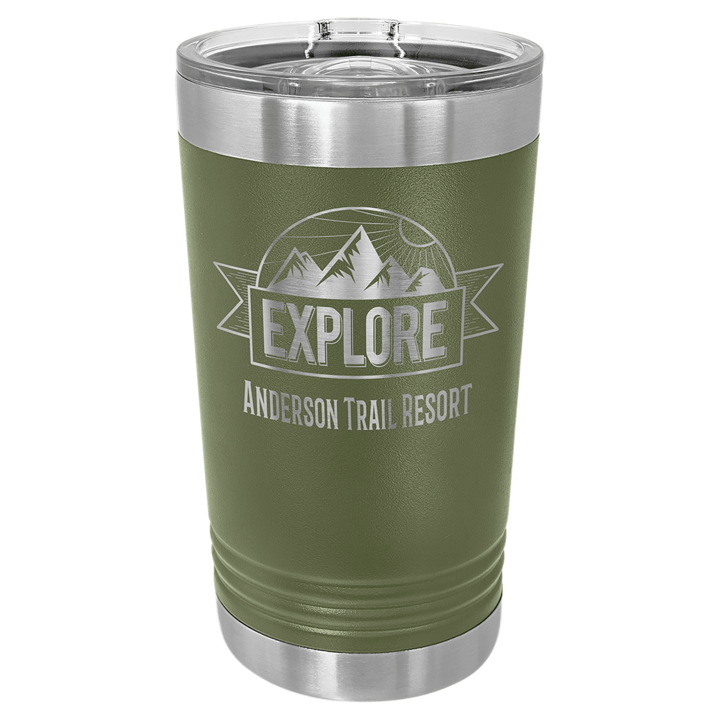 Olive Green Polar Camel 16 oz. Pint with Slider Lid