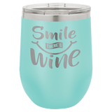 Teal Polar Camel 12 oz. Vacuum Insulated Stemless Wine Tumbler with Lid