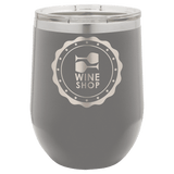 Dark Gray Polar Camel 12 oz. Vacuum Insulated Stemless Wine Tumbler with Lid