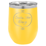 Yellow Polar Camel 12 oz. Vacuum Insulated Stemless Wine Tumbler with Lid