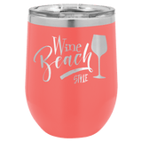 Coral Polar Camel 12 oz. Vacuum Insulated Stemless Wine Tumbler with Lid