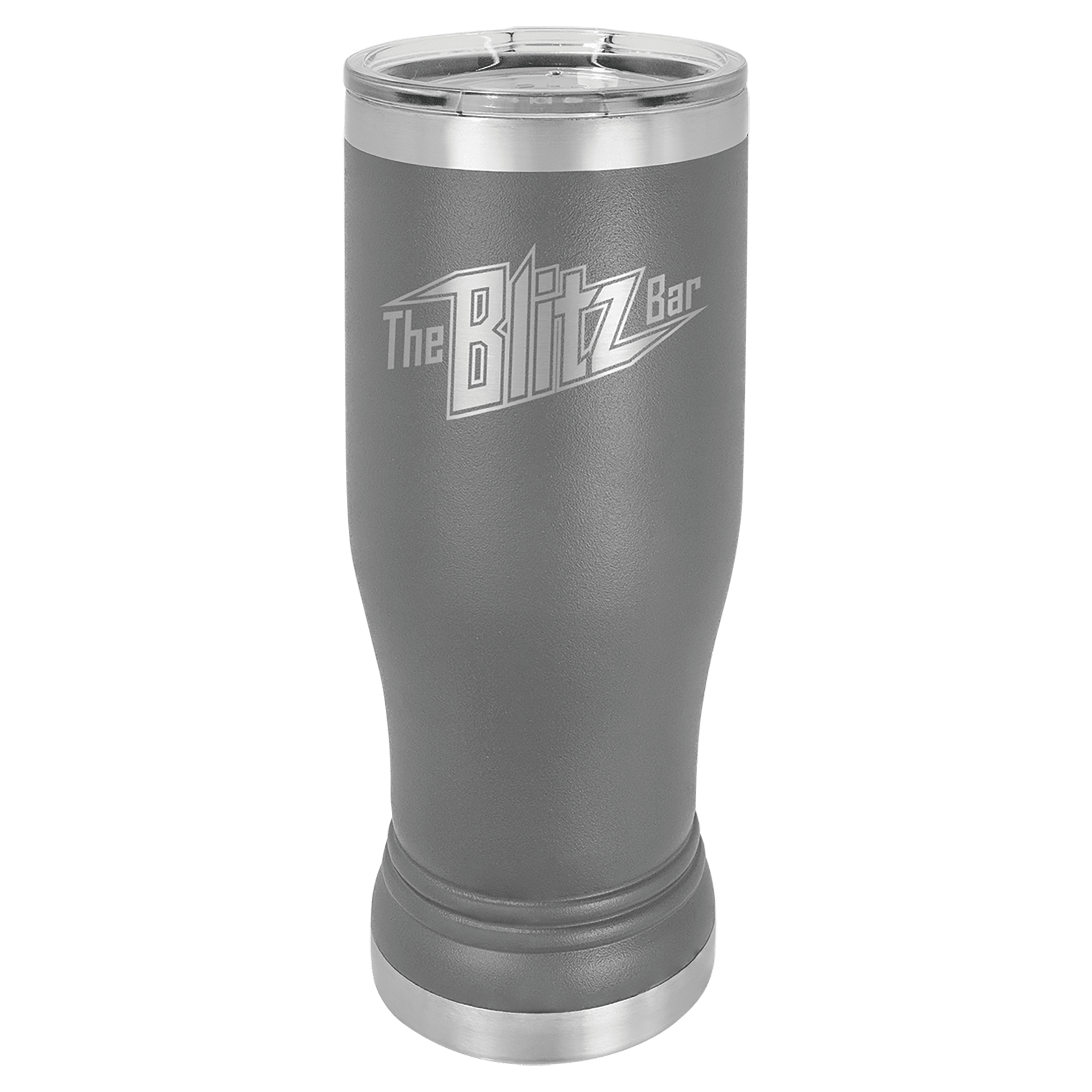 Dark Gray Polar Camel 14 oz. Pilsner with Clear Lid