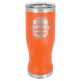 Orange 14 oz. Polar Camel Pilsner with Clear Lid
