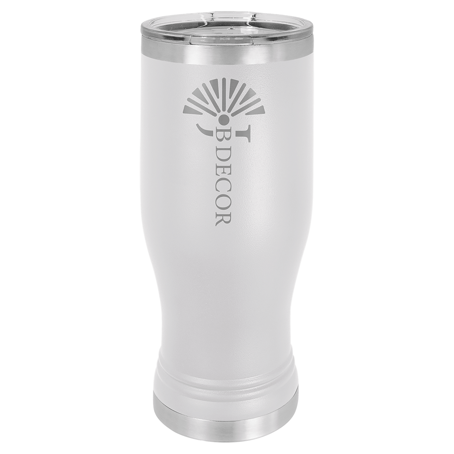 White Polar Camel 20 oz. Pilsner with Clear Lid