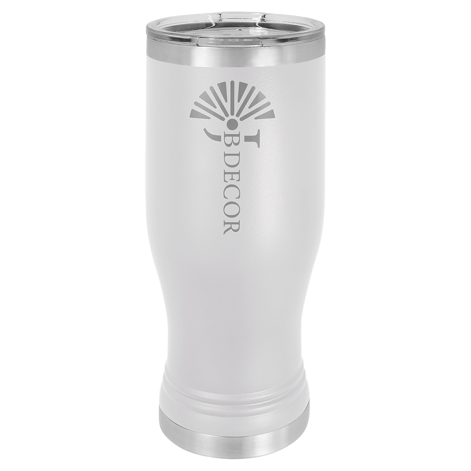 White Polar Camel 20 oz. Pilsner with Clear Lid